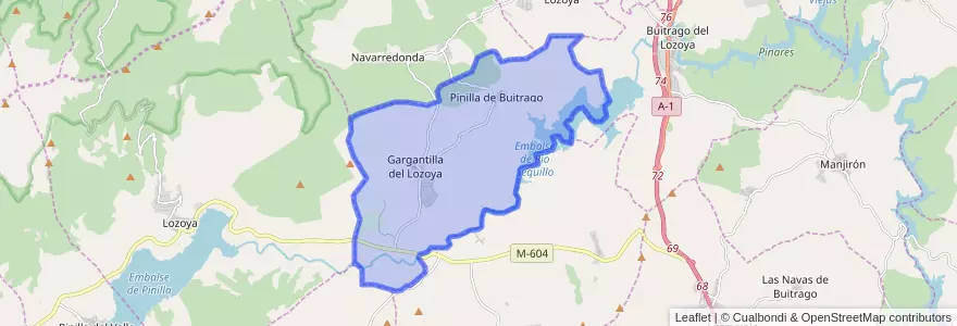 Mapa de ubicacion de Gargantilla del Lozoya y Pinilla de Buitrago.