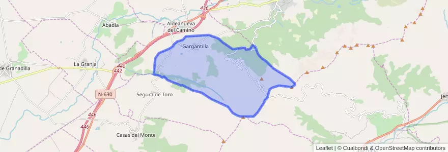 Mapa de ubicacion de Gargantilla.