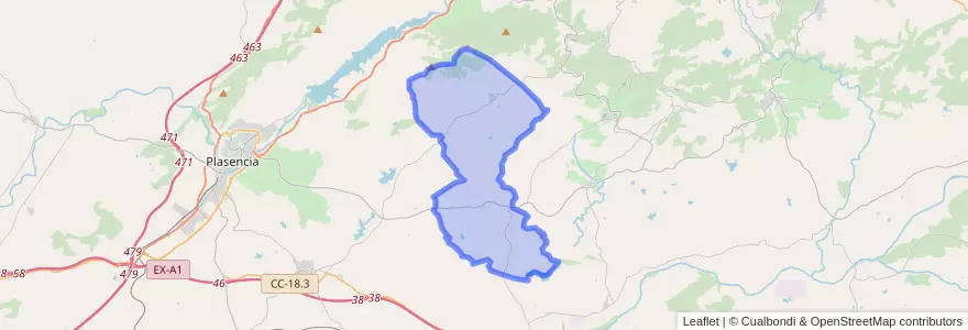 Mapa de ubicacion de Gargüera de la Vera.