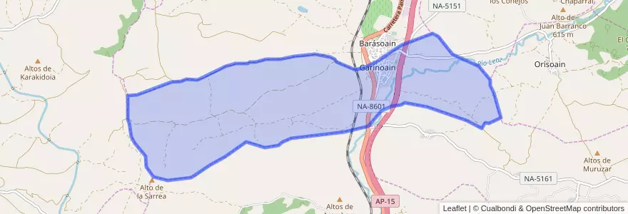 Mapa de ubicacion de Garínoain.