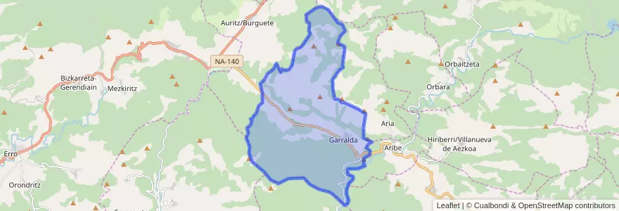 Mapa de ubicacion de Garralda.