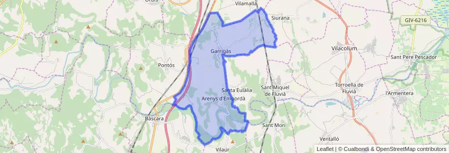 Mapa de ubicacion de Garrigàs.