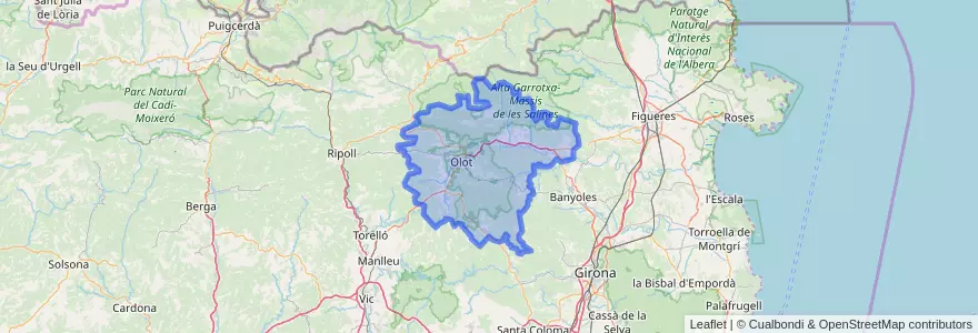 Mapa de ubicacion de Garrotxa.
