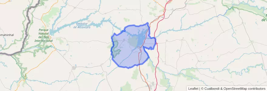 Mapa de ubicacion de Garrovillas de Alconétar.