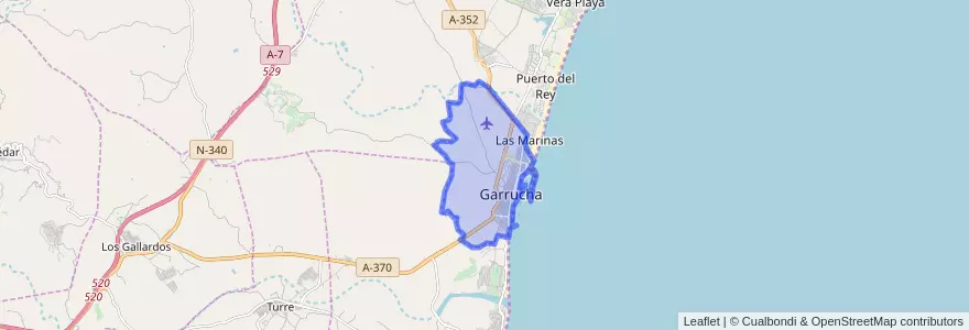 Mapa de ubicacion de Garrucha.