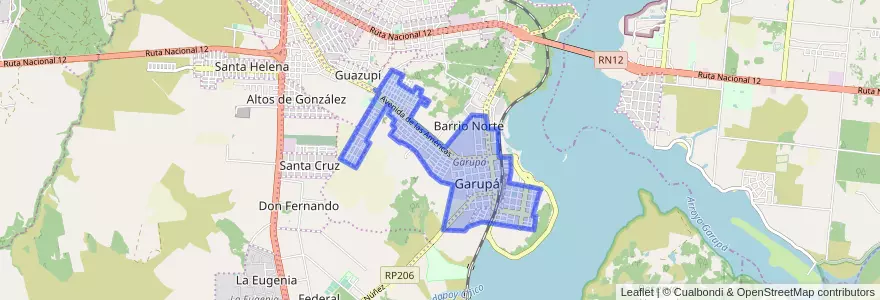 Mapa de ubicacion de Garupá.