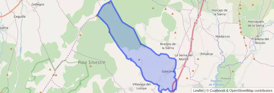 Mapa de ubicacion de Gascones.
