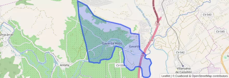 Mapa de ubicacion de Gavarda.