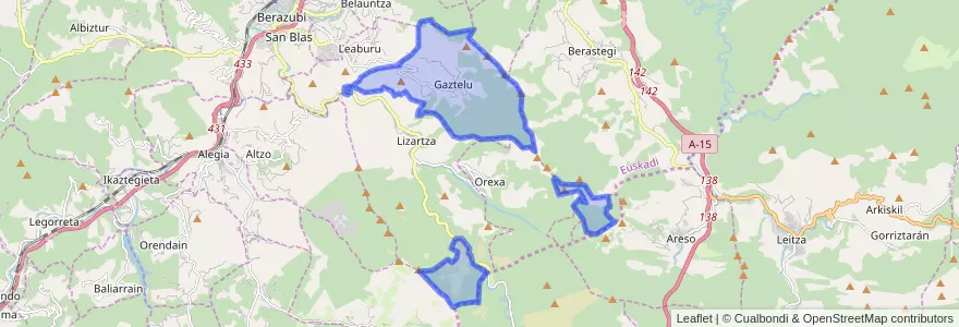 Mapa de ubicacion de Gaztelu.