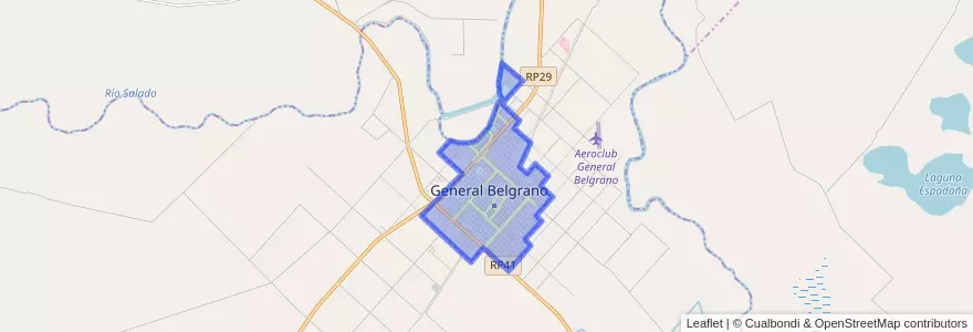 Mapa de ubicacion de General Belgrano.