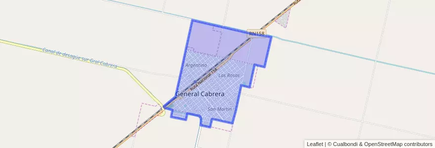 Mapa de ubicacion de General Cabrera.