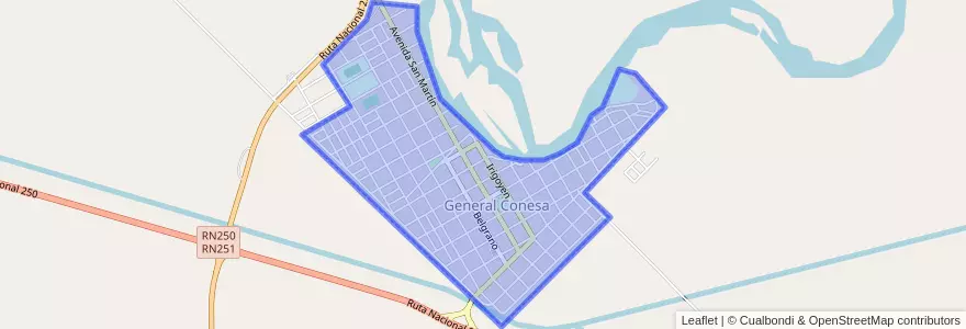 Mapa de ubicacion de General Conesa.