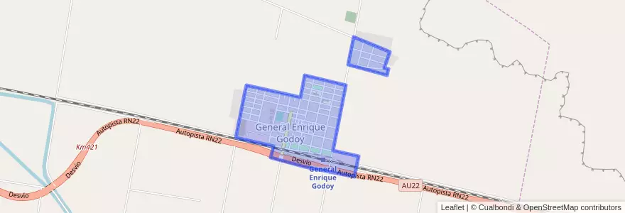 Mapa de ubicacion de General Enrique Godoy.