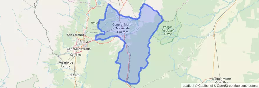 Mapa de ubicacion de General Güemes.