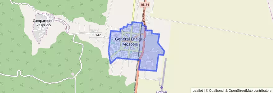 Mapa de ubicacion de General Mosconi.