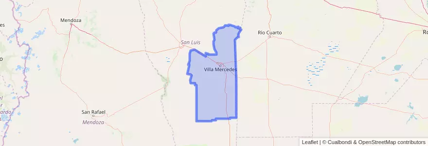 Mapa de ubicacion de General Pedernera.