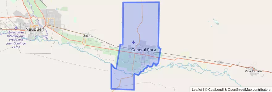Mapa de ubicacion de General Roca.