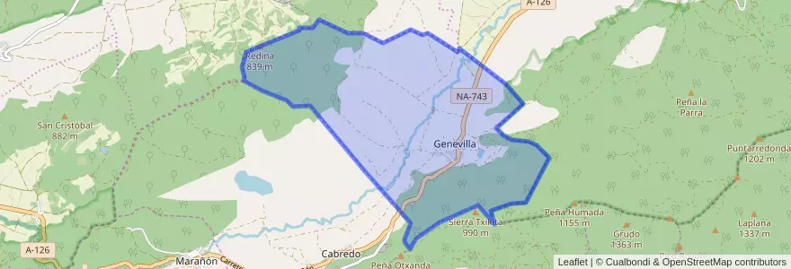 Mapa de ubicacion de Genevilla.