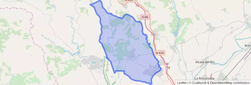 Mapa de ubicacion de Gerena.