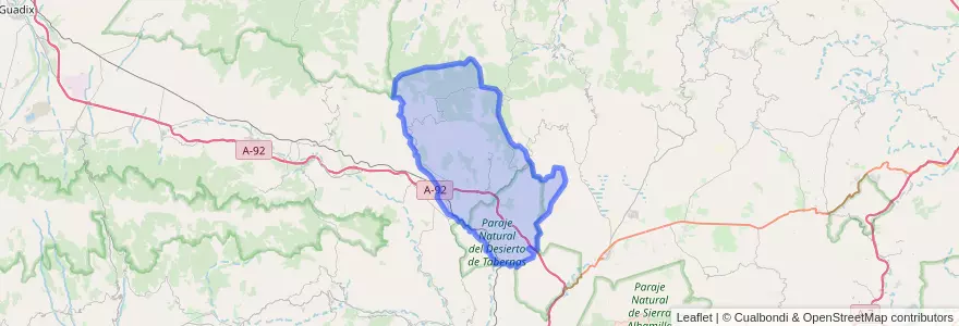 Mapa de ubicacion de Gérgal.