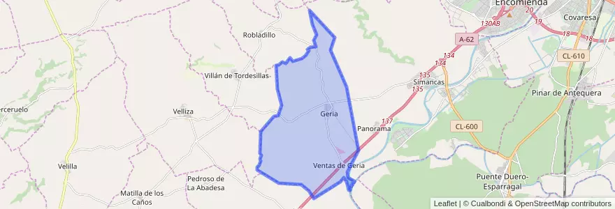 Mapa de ubicacion de Geria.