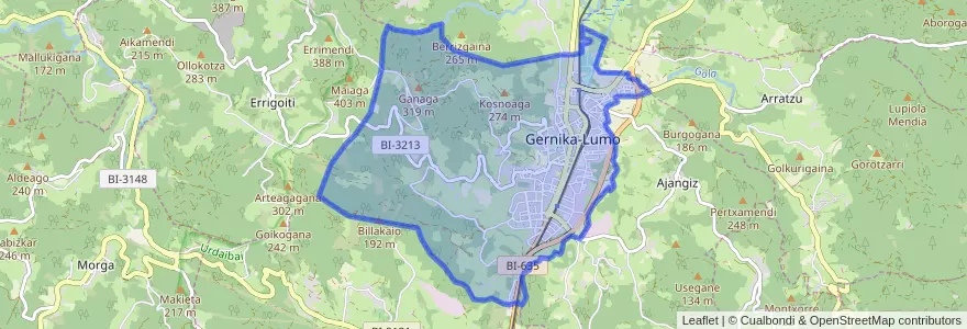 Mapa de ubicacion de Gernika-Lumo.