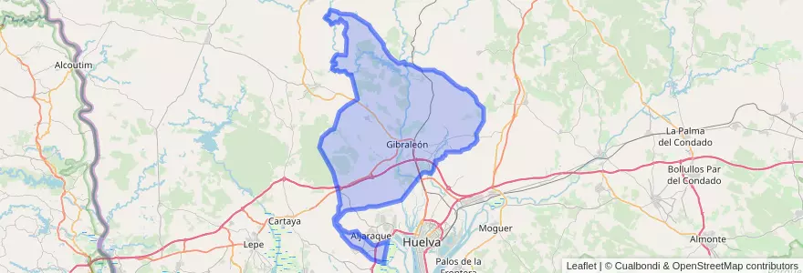 Mapa de ubicacion de Gibraleón.
