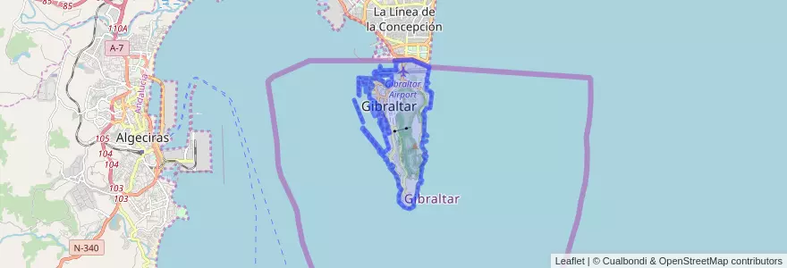 Mapa de ubicacion de Gibraltar.