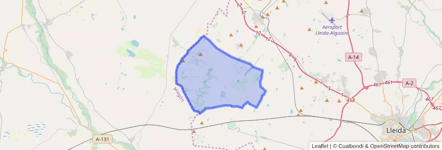 Mapa de ubicacion de Gimenells i el Pla de la Font.