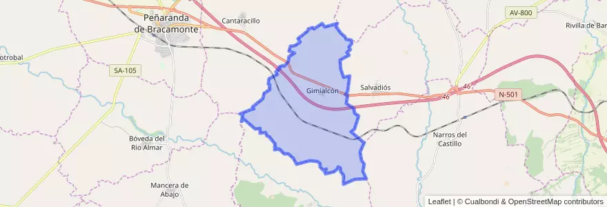 Mapa de ubicacion de Gimialcón.