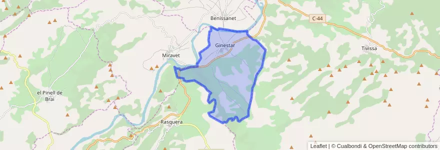 Mapa de ubicacion de Ginestar.