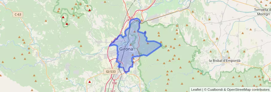 Mapa de ubicacion de Girona.