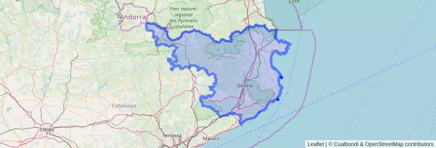 Mapa de ubicacion de Gerunda.