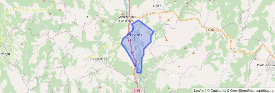 Mapa de ubicacion de Gironella.