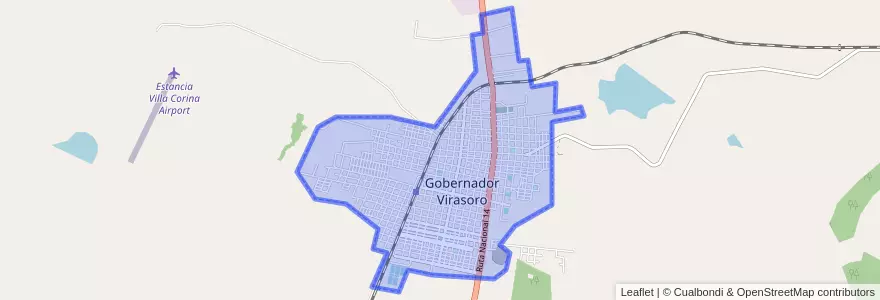 Mapa de ubicacion de Gobernador Agrónomo Valentín Virasoro.