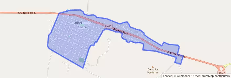 Mapa de ubicacion de Gobernador Costa.