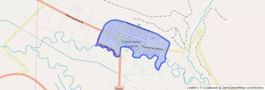 Mapa de ubicacion de Gobernador Gregores.