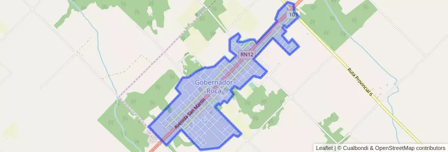 Mapa de ubicacion de Gobernador Roca.