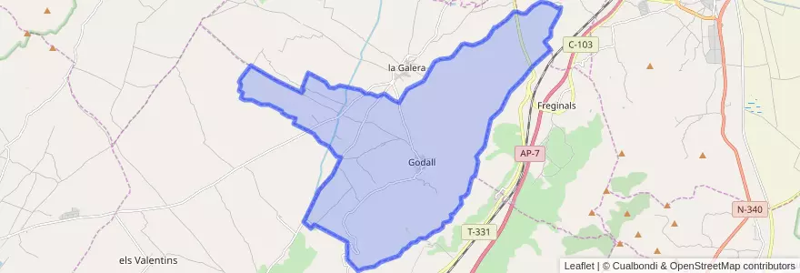 Mapa de ubicacion de Godall.
