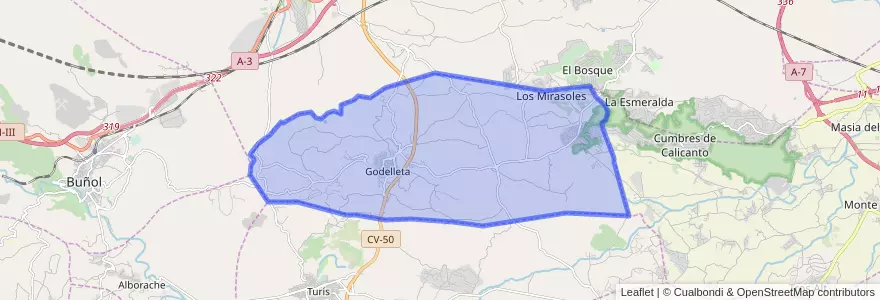 Mapa de ubicacion de Godelleta.
