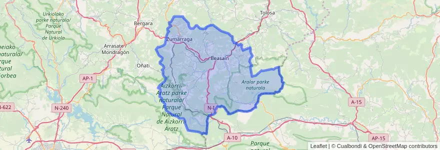 Mapa de ubicacion de Goierri.