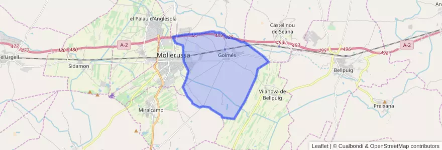 Mapa de ubicacion de Golmés.