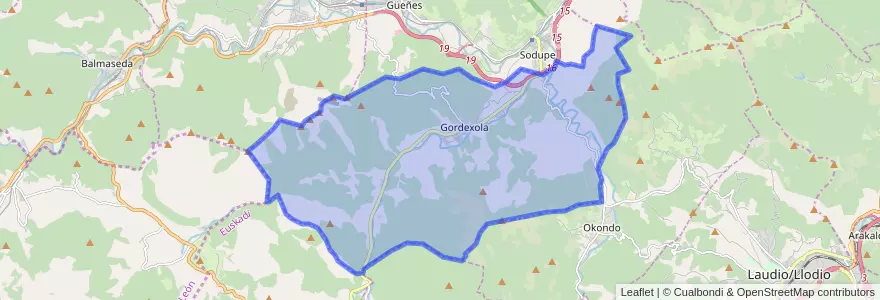 Mapa de ubicacion de Gordexola.