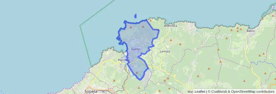 Mapa de ubicacion de Gorliz.