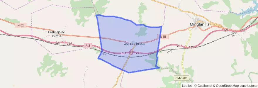 Mapa de ubicacion de Graja de Iniesta.
