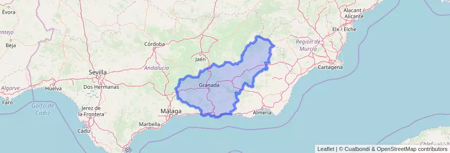 Mapa de ubicacion de Granada.