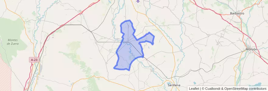 Mapa de ubicacion de Grañén.
