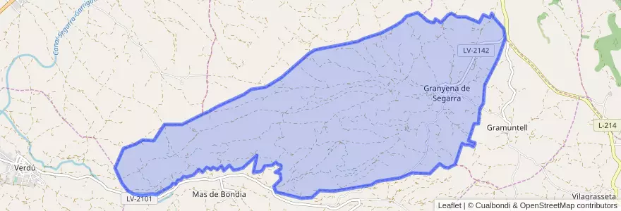 Mapa de ubicacion de Granyena de Segarra.