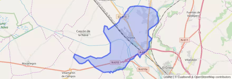 Mapa de ubicacion de Grijota.