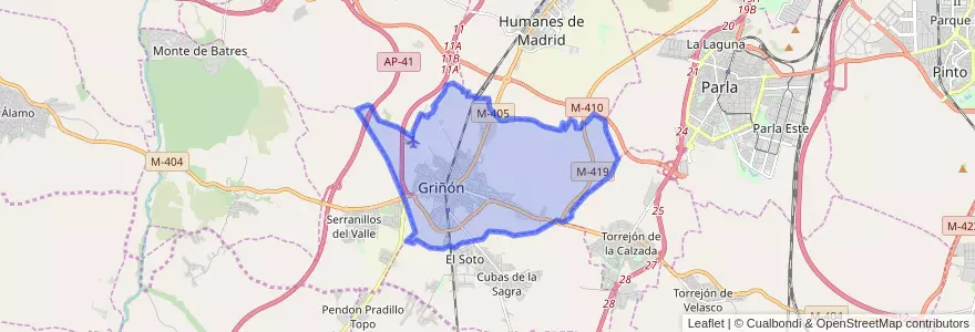 Mapa de ubicacion de Griñón.